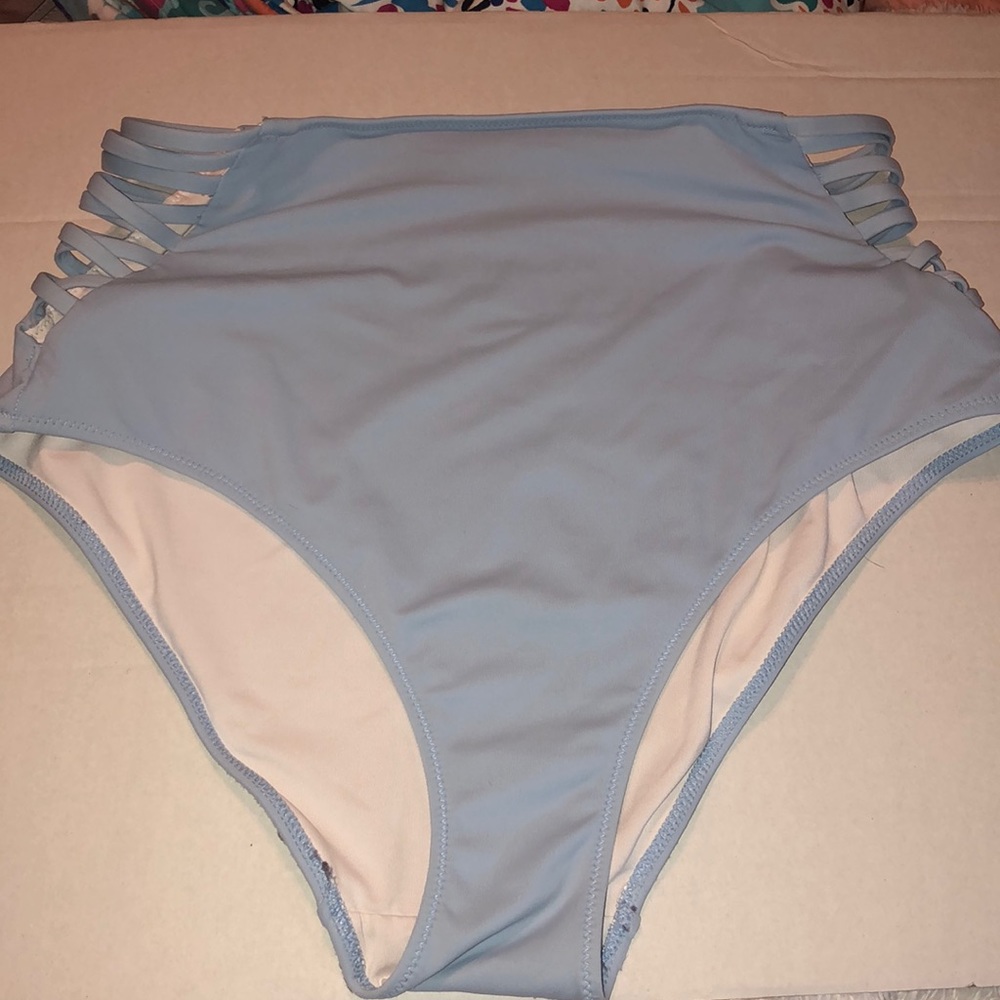 VS PINK high waist cross strap bikini bottoms EUC